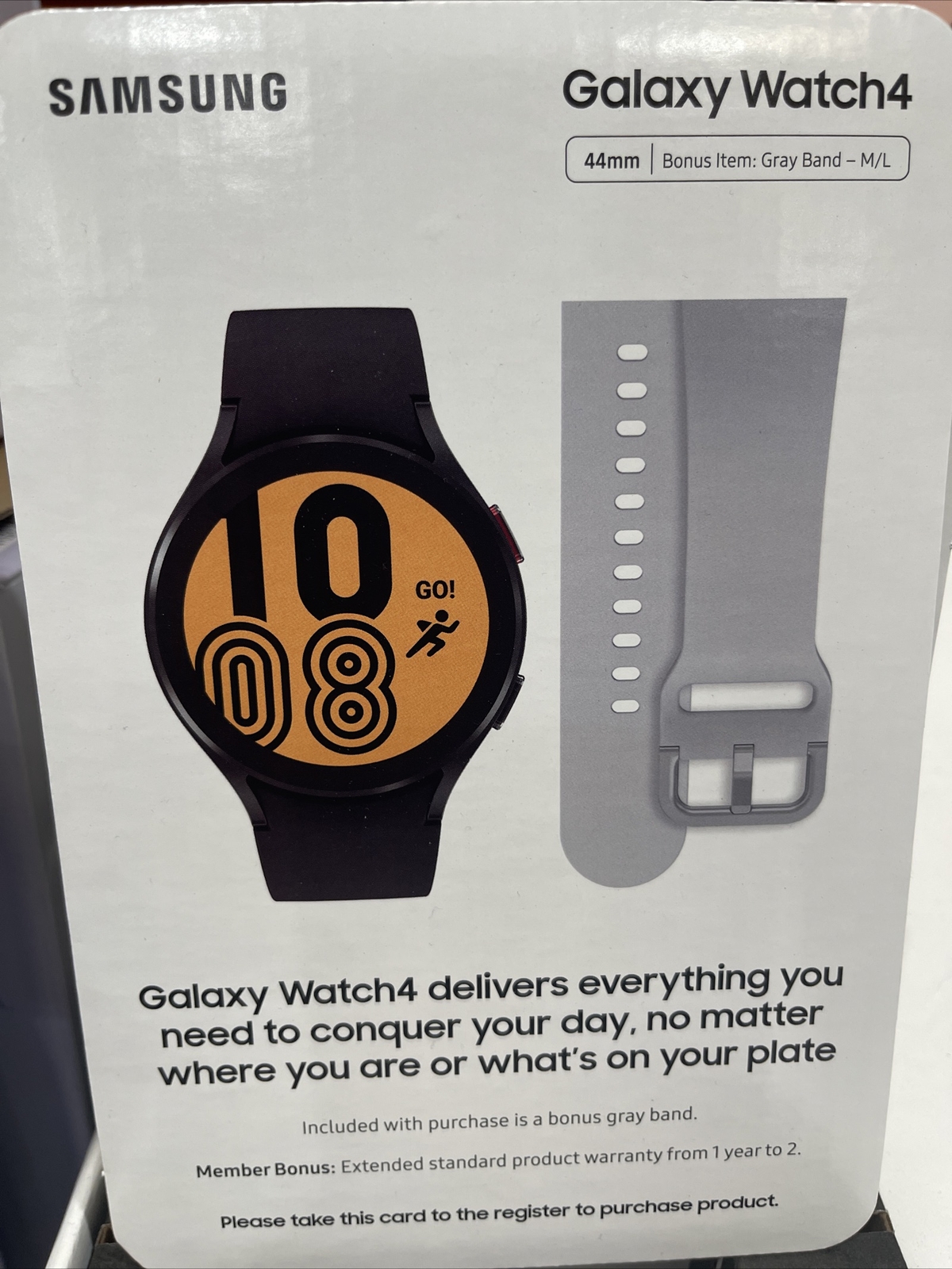 Samsung Galaxy Watch 4 Smartwatch SM-R870 44mm GPS Wi-Fi Bluetooth Sport Band Bk