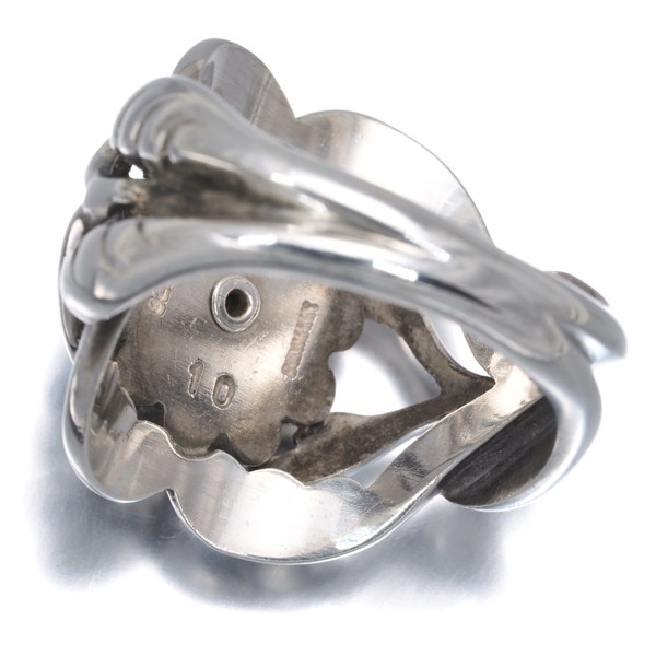 Auth Georg Jensen Ring Moonstone Moonlight Blossom 10 US6-6.25 Silver 925