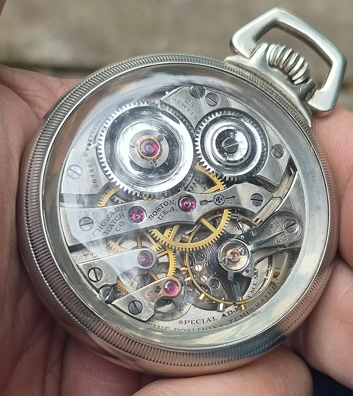 Howard Series 0 Pocket Watch Rare pendant set model 16S 23J