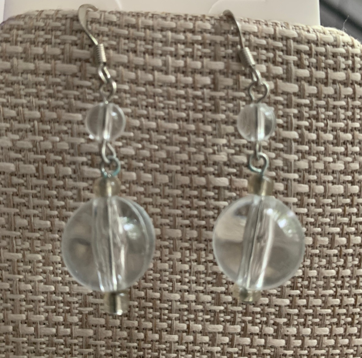 Lucite Clear Necklace Earrings Set Minimalist Deadstock Y2K NWT
