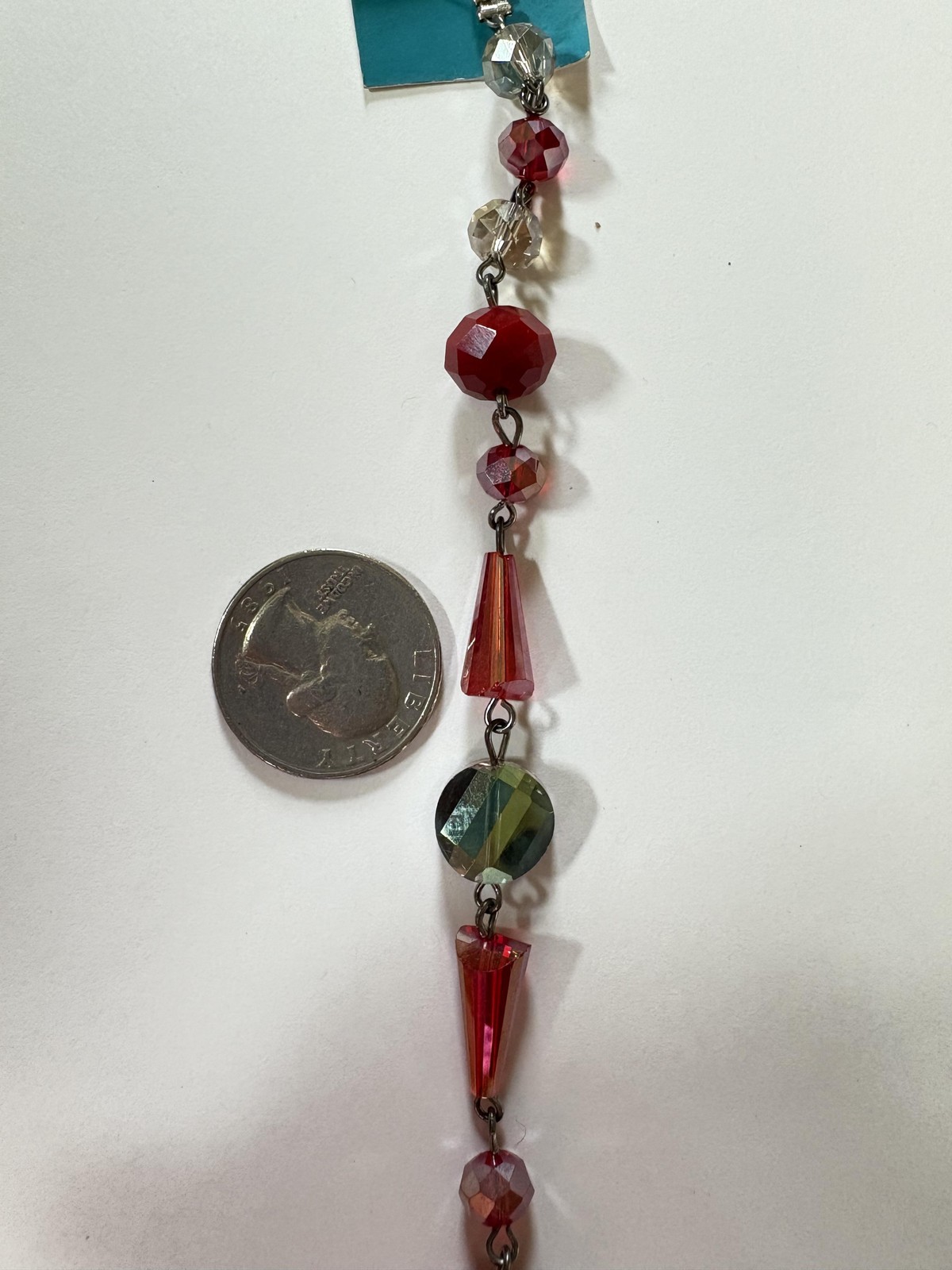 hildie & jo Glass Beads Strand Red Mixed Shapes Faceted Jewelry Making DIY Craft