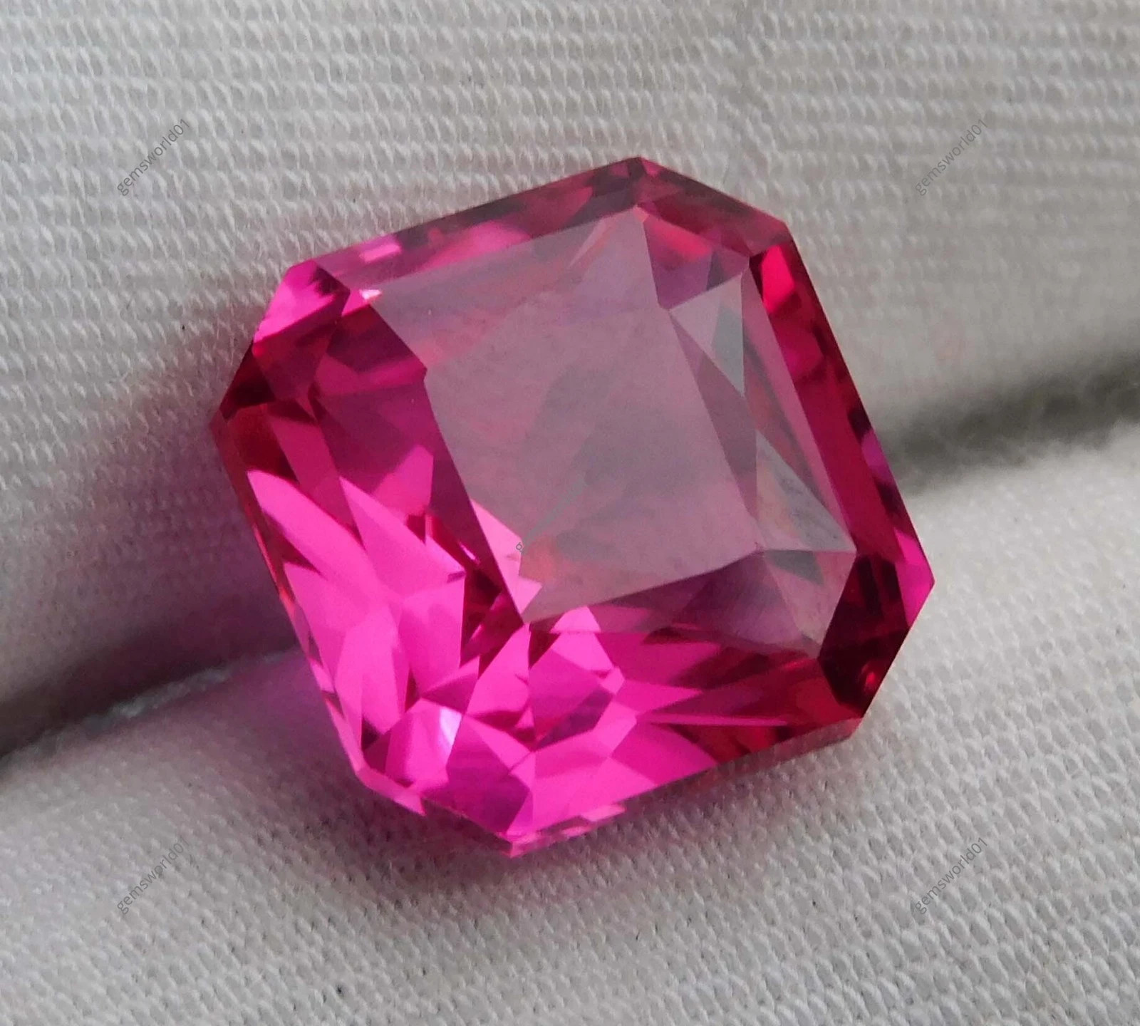 Rare 6.65 Ct A+ Natural Pink Sapphire Square Cut Certified Loose Gemstone