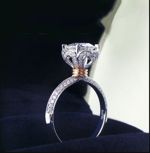 4Ct Lab Created Diamond With Accentes ngagement Ring 14K White Gold Over