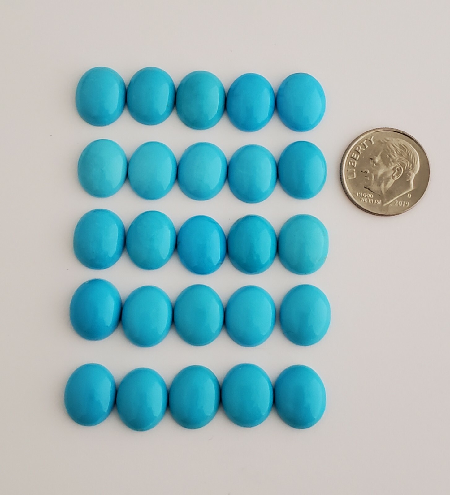 One Oval Shaped 100% Natural Sleeping Beauty Turquoise Cabochon 10x12mm
