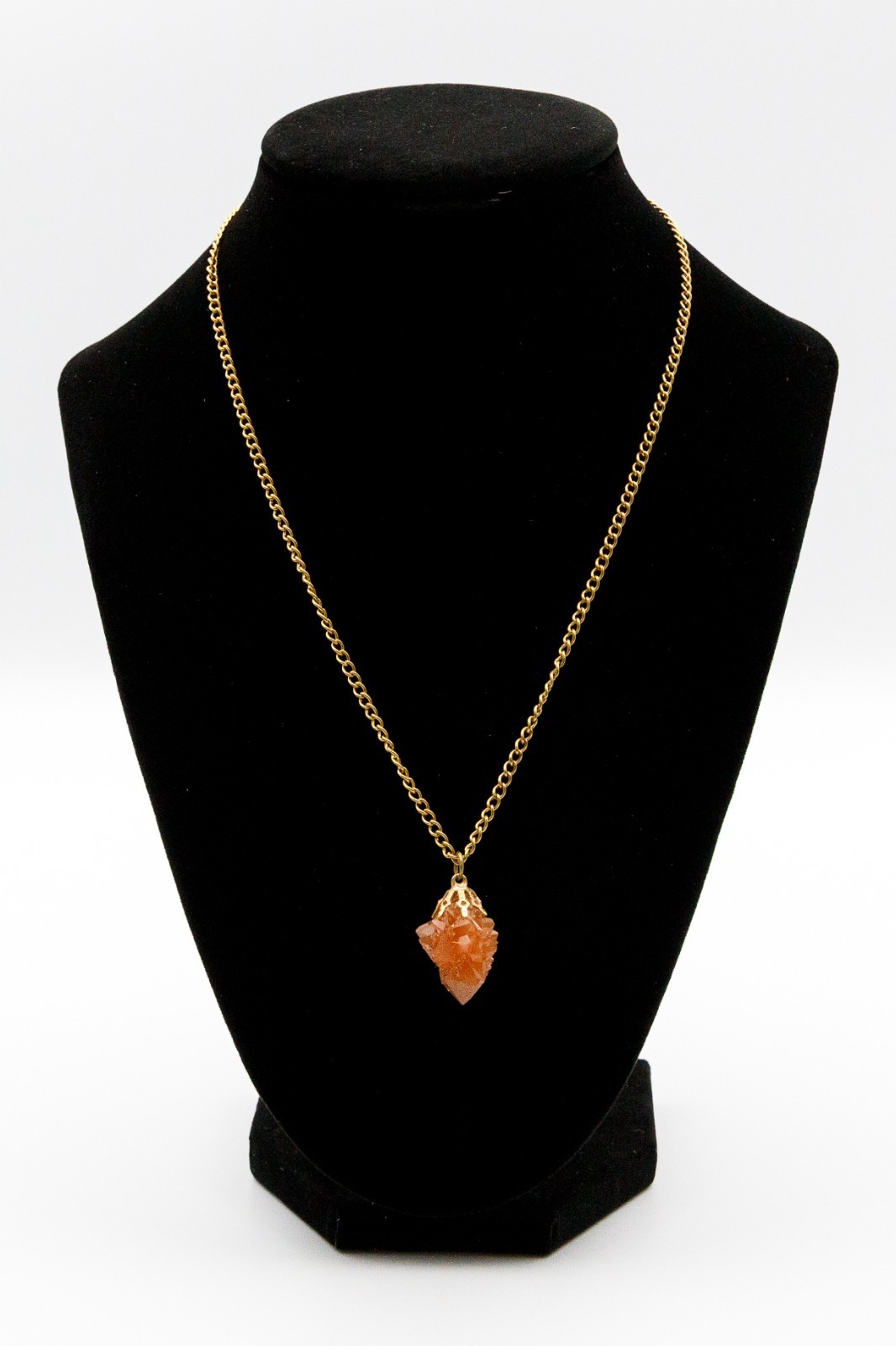 Vintage 12K Gold Filled Raw Citrine Crystal Pendant Necklace 1/20 12K GF Boho