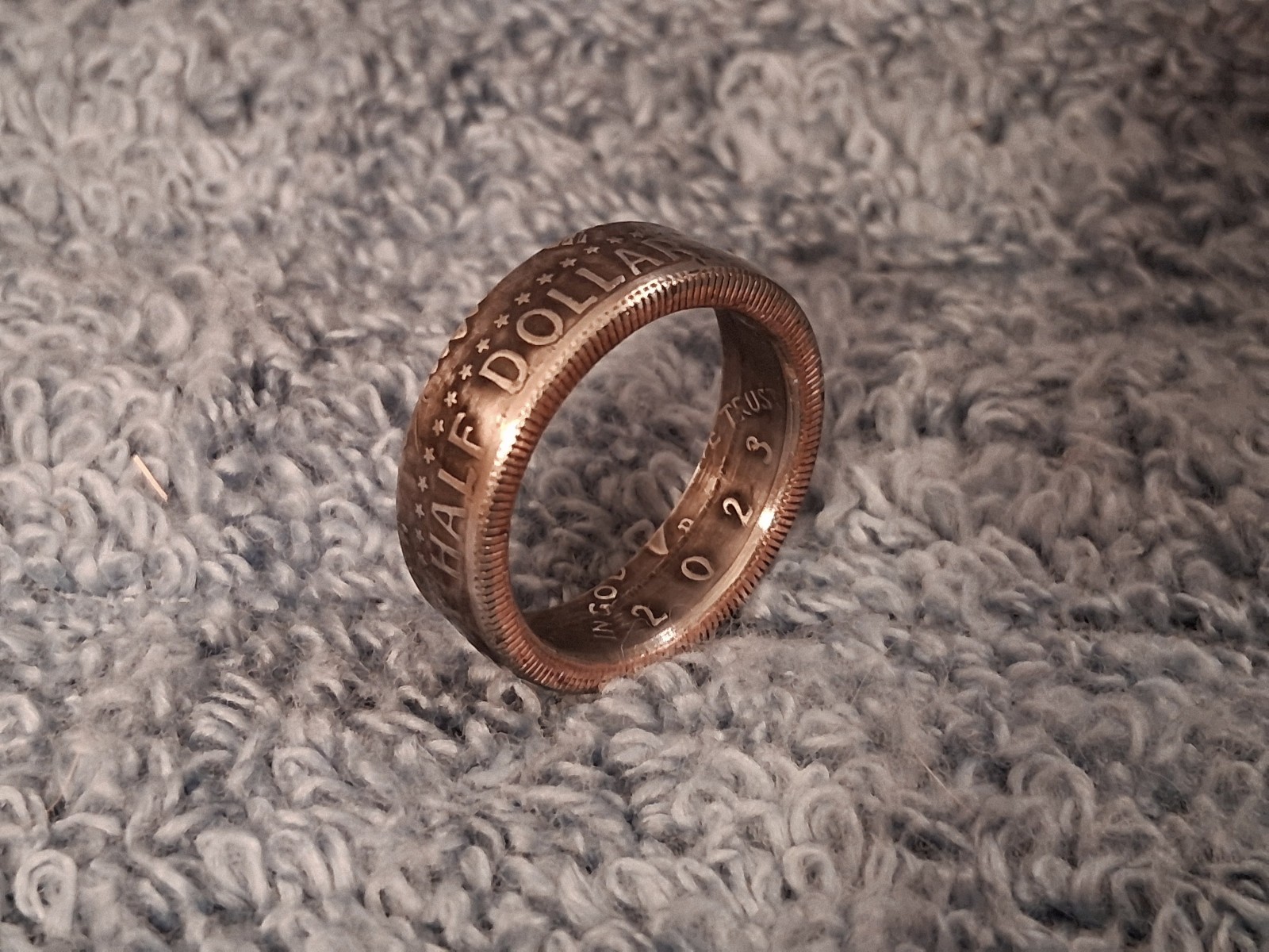 2023 Kennedy Half Dollars size 8-1/2 coin ring handmade mixed metals (Rev.)