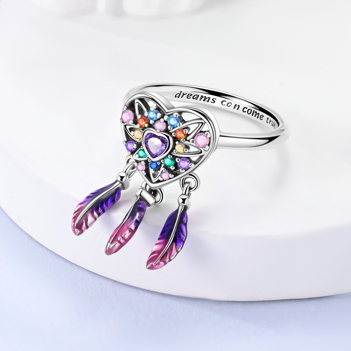 LAZA Original 925 Sterling Silver Dreamy Heart Dream Finger Ring Women Jewelry