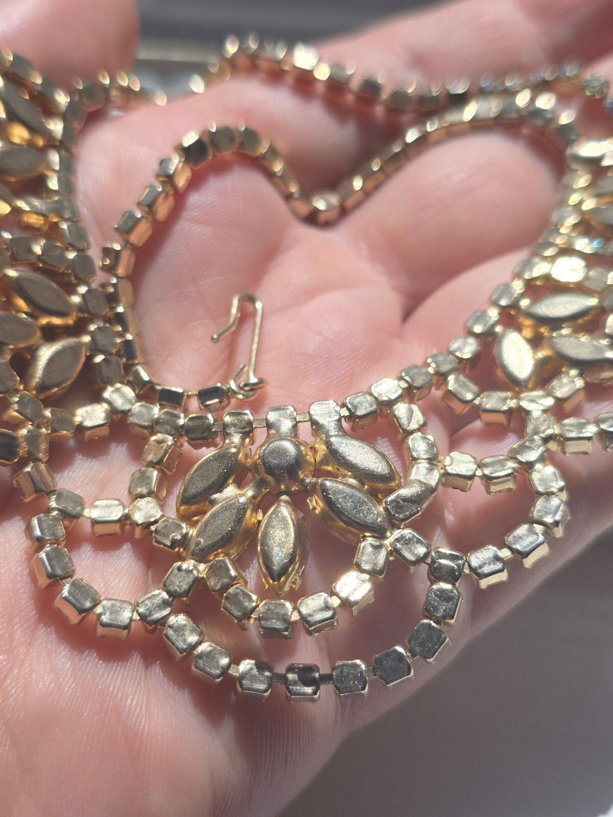 VTG Juliana DeLizza & Elster Aurora Borealis Crystal Necklace 1960 Old Hollywood