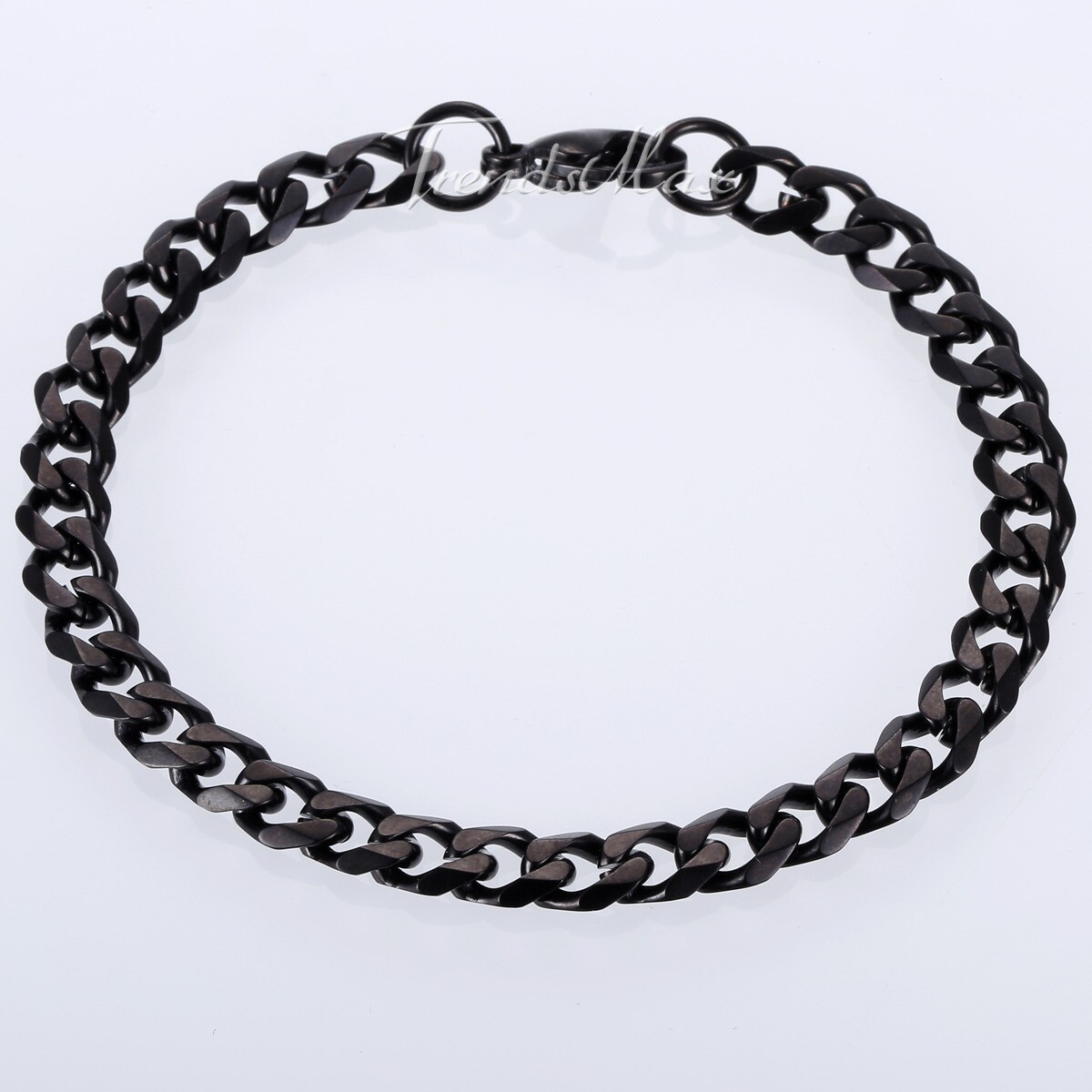3/5/7mm Black Stainless Steel Cuban Curb BRACELET Men Women Chain 7-10inch