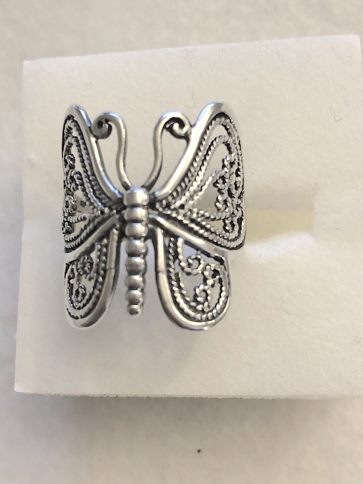 Wildthings Sterling Silver Filigree Butterfly Ring Sizes 6-7-8-9