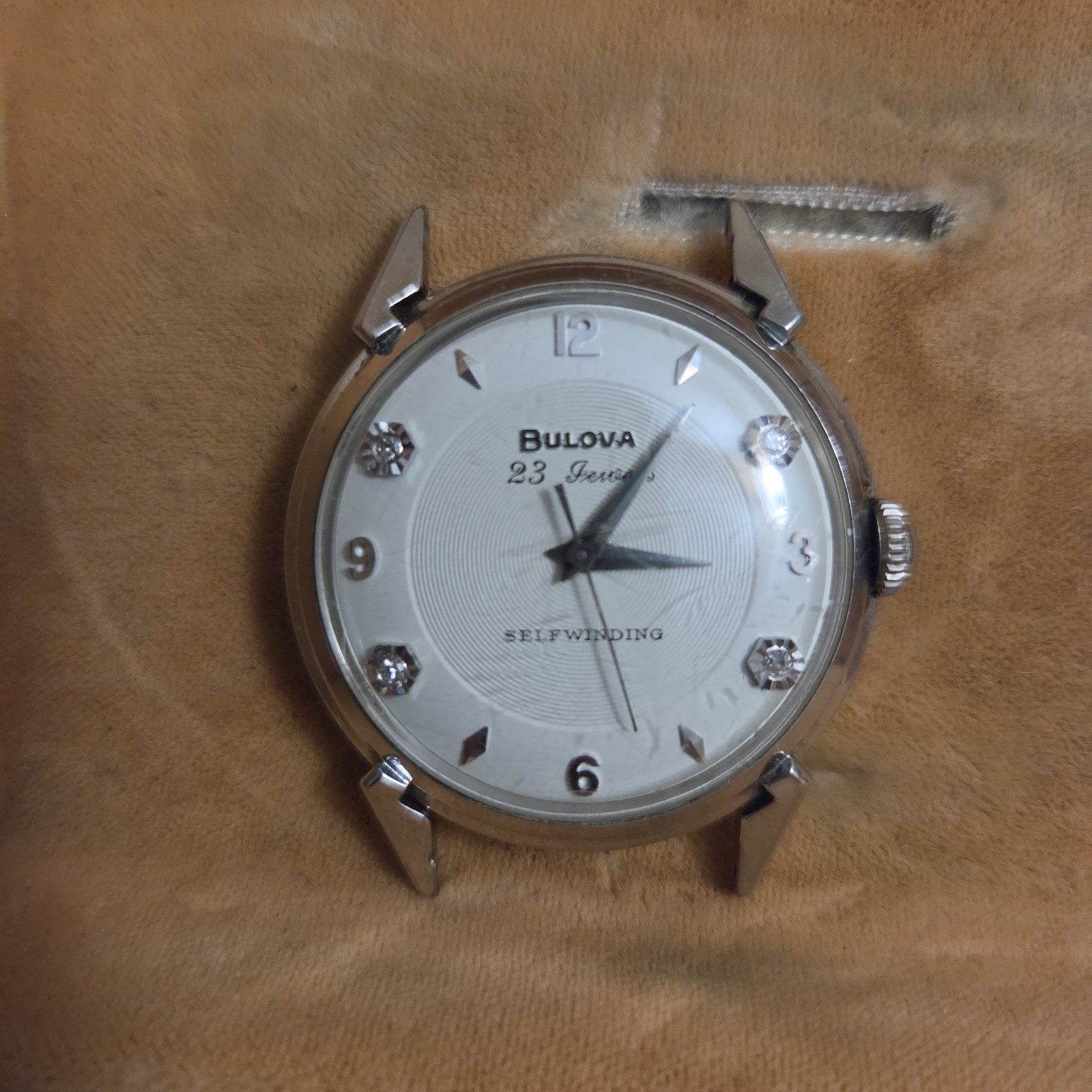 Bulova 23 Jewels Self-Winding Dress Watch Gold Filled Diamond Markers