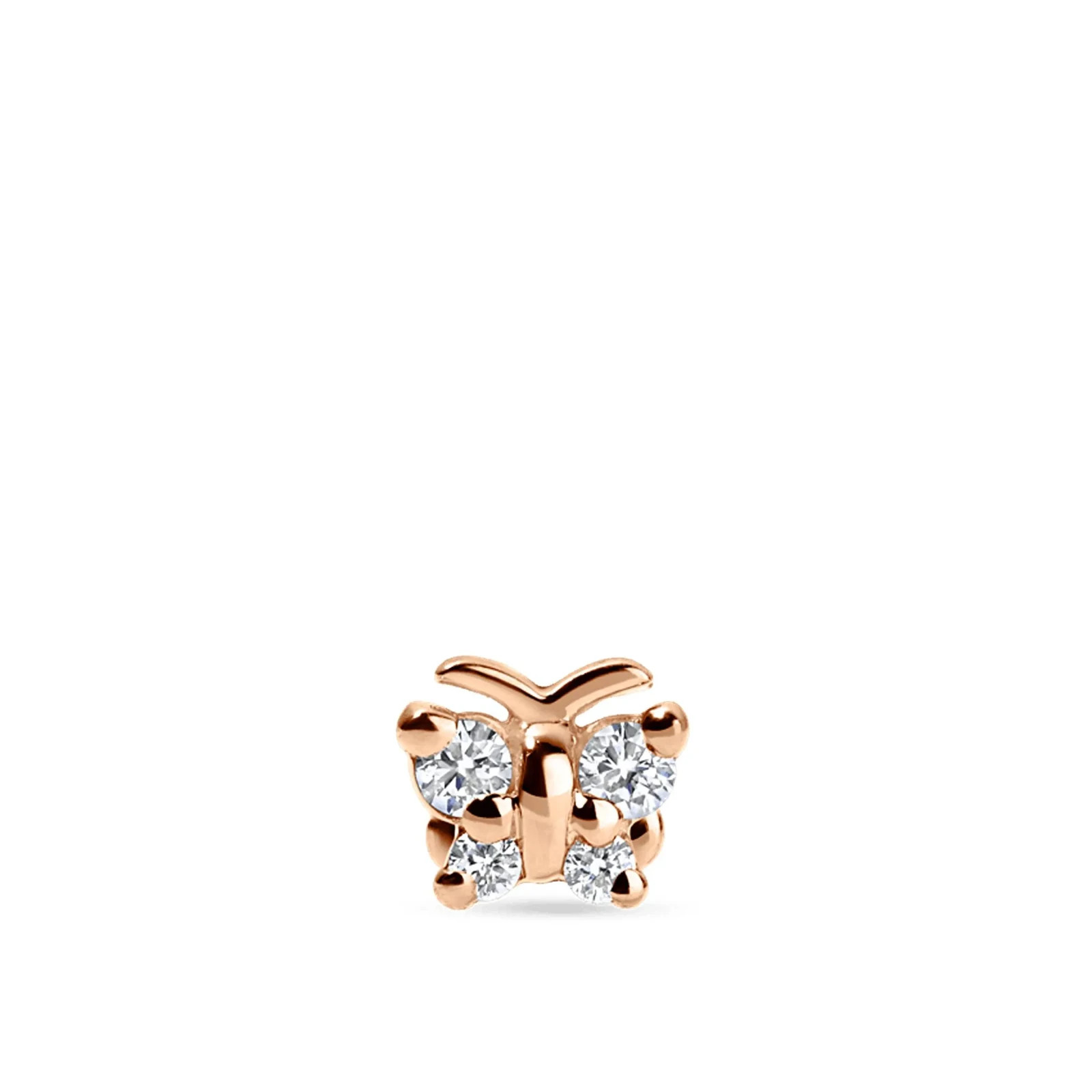Moissanite Butterfly Helix Cartilage Stud 925 Sterling Silver