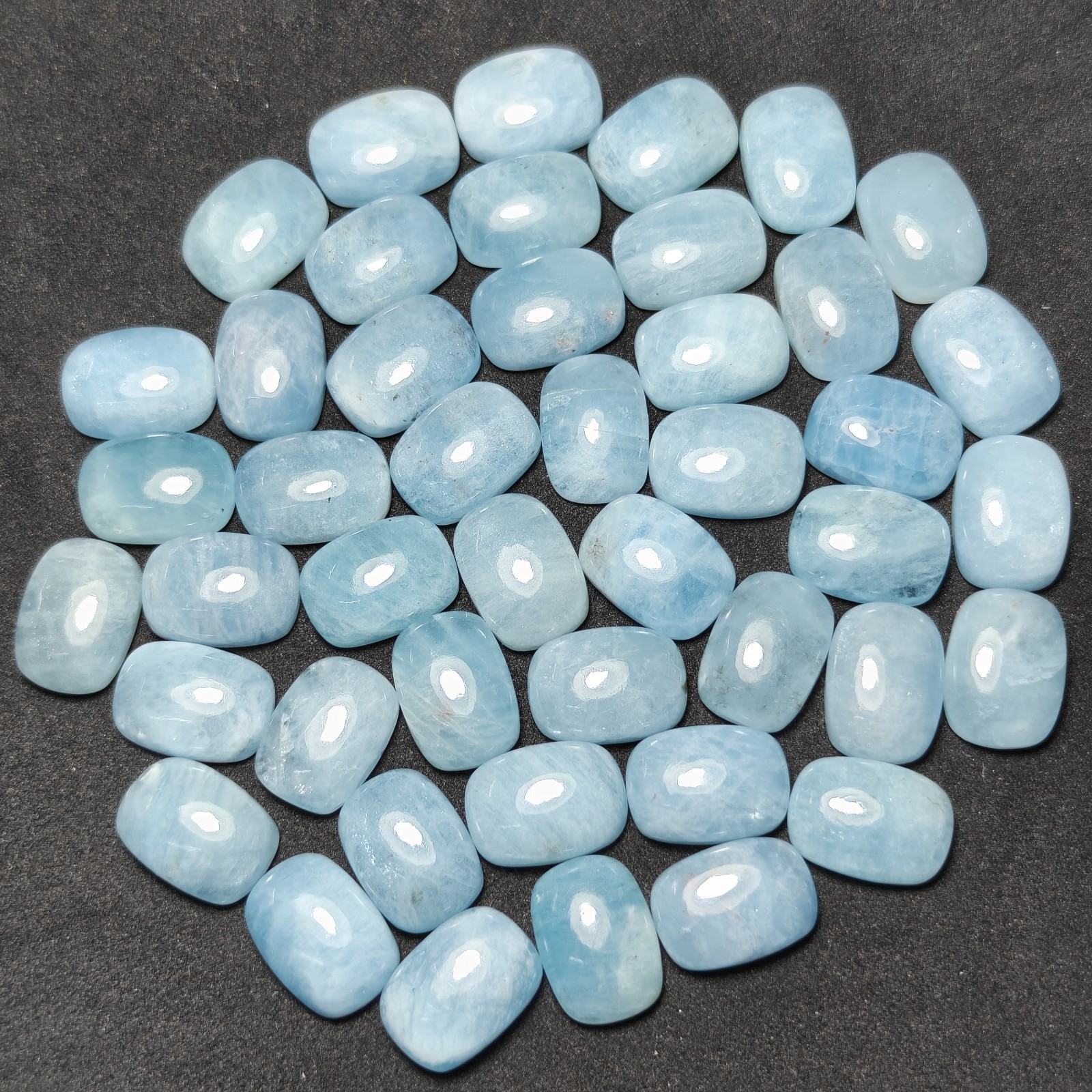 Natural Blue Aquamarine Cabochon Lot Loose Gemstone Blue Flashy|10x14mm