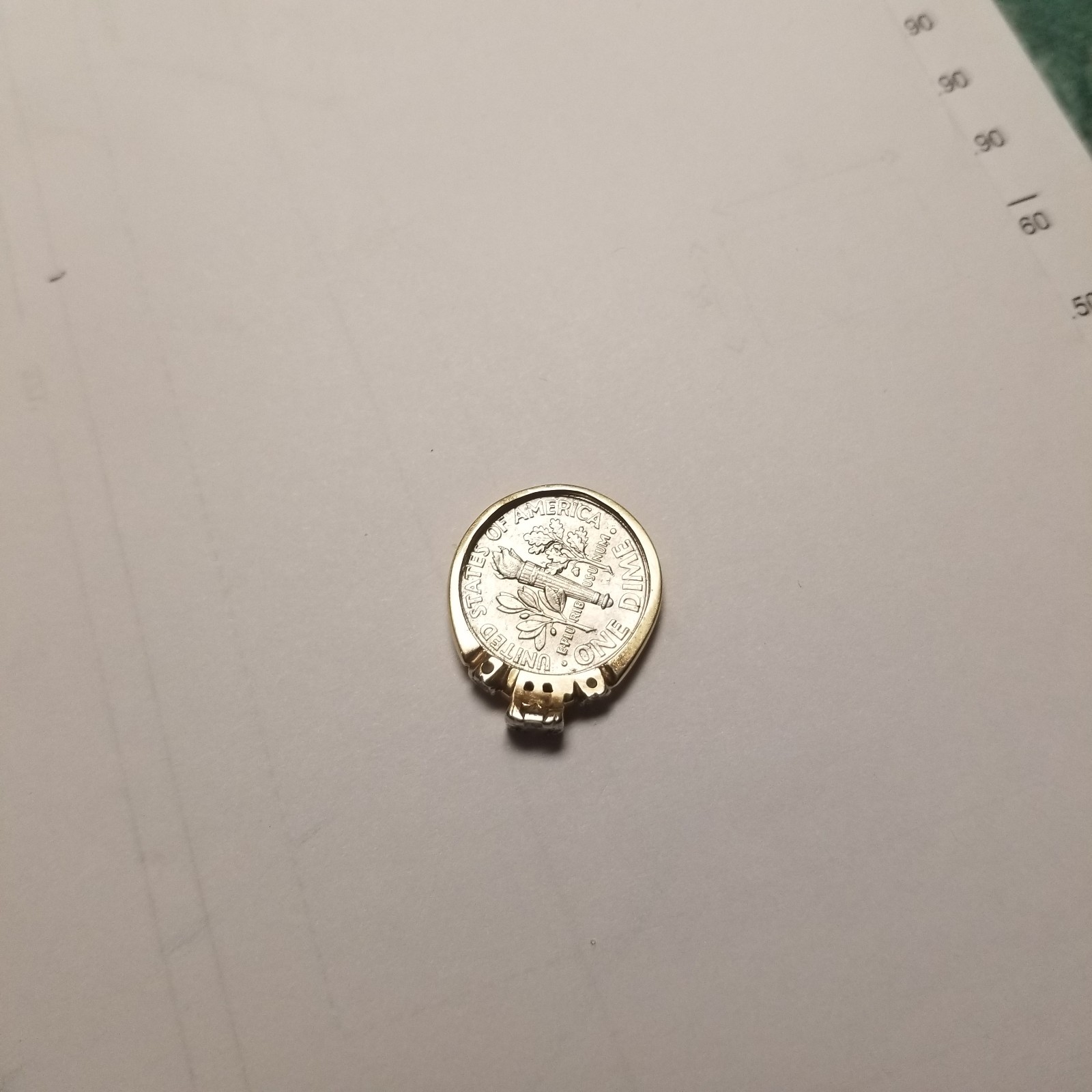 14K yellow gold 0.14ct G/SI round brilliant diamond sz 6.75