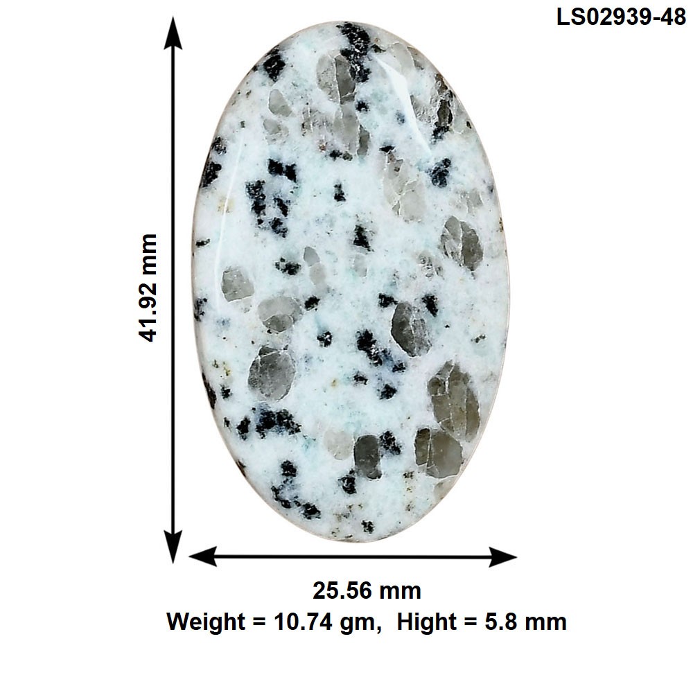 Natural Sesame Jasper 41.92×25.56×5.8 mm Oval Shape Polished Gemstone LS02939-48