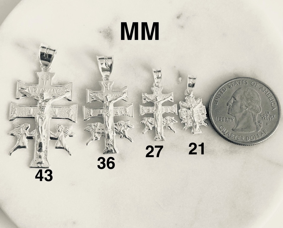 925 Silver Crucifix Caravaca Cross Pendant / 925 Silver Caravaca Cross – ESP19