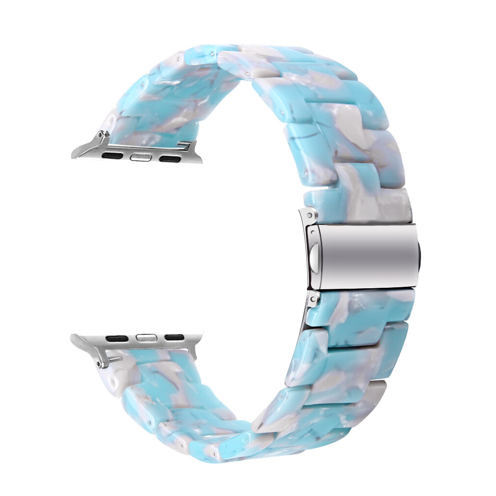 Fashion Resin Stainless Steel Watch Strap Band for Apple Watch 8/7/SE/6/5/4/3/2
