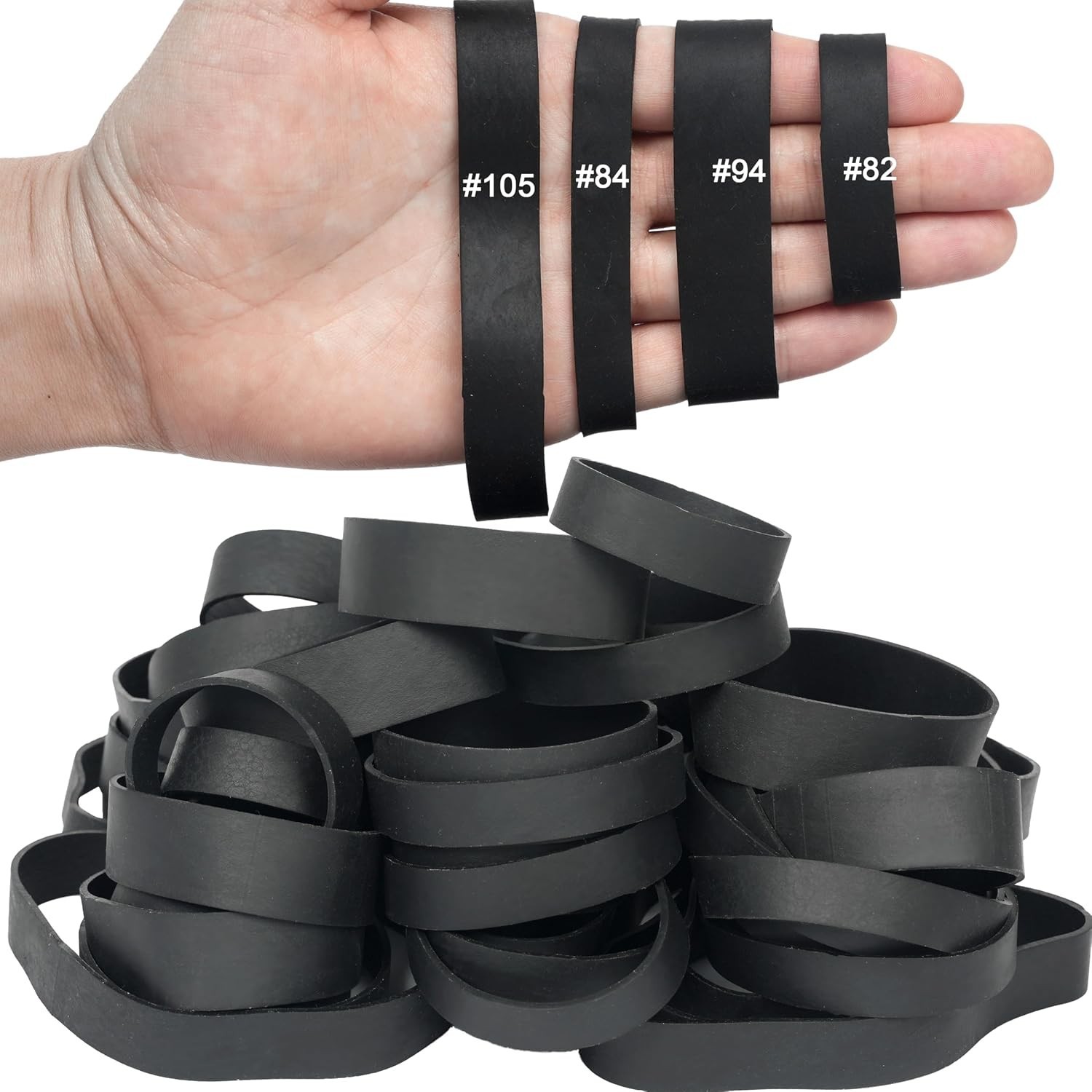 Rubber Bands Assorted Sizes Mixed Elastic Bands | 50pcs Wide Black Tactical R…