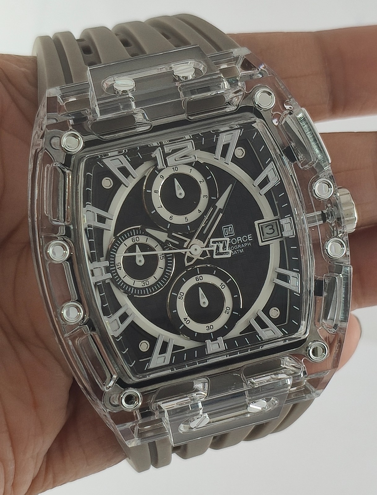 Naviforce Chronograph Quartz Black Dial “Date” Men Wristwatch “Stay Stylish”