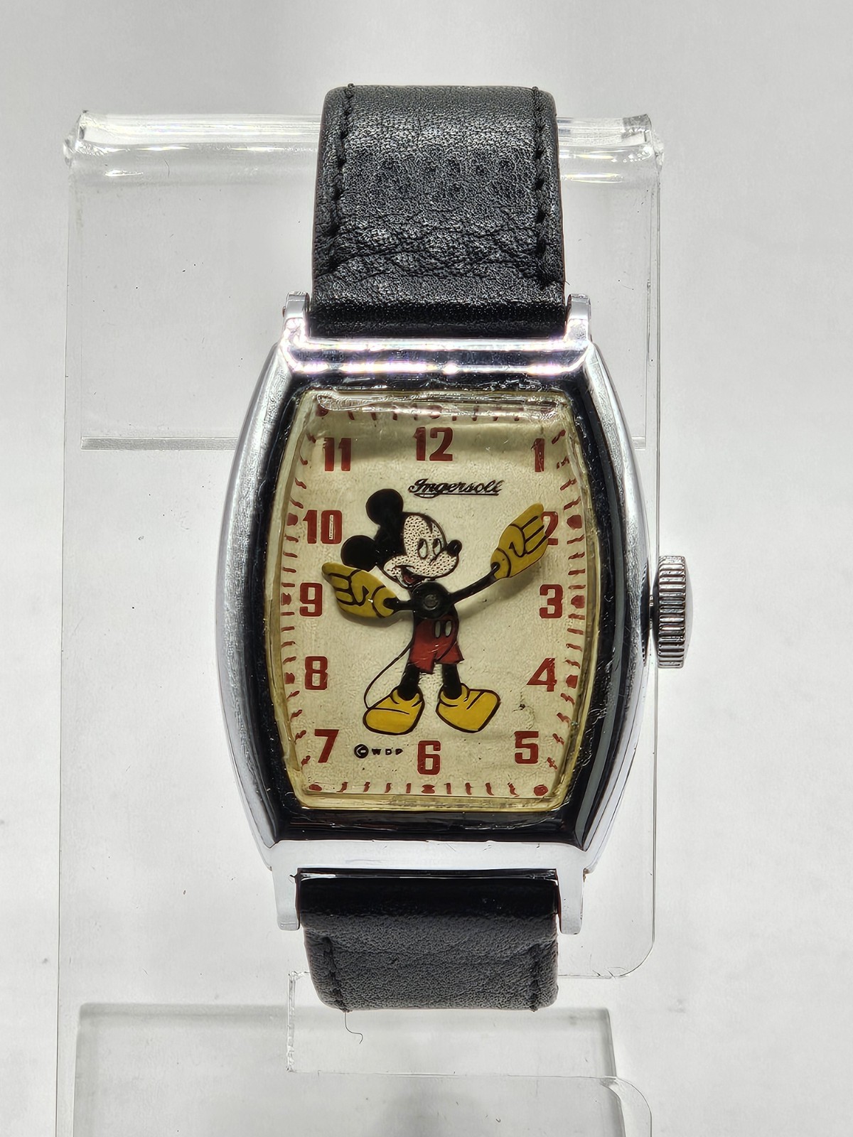 Rare 1947 Ingersoll US Time Mickey Mouse (Measles) Wristwatch Running