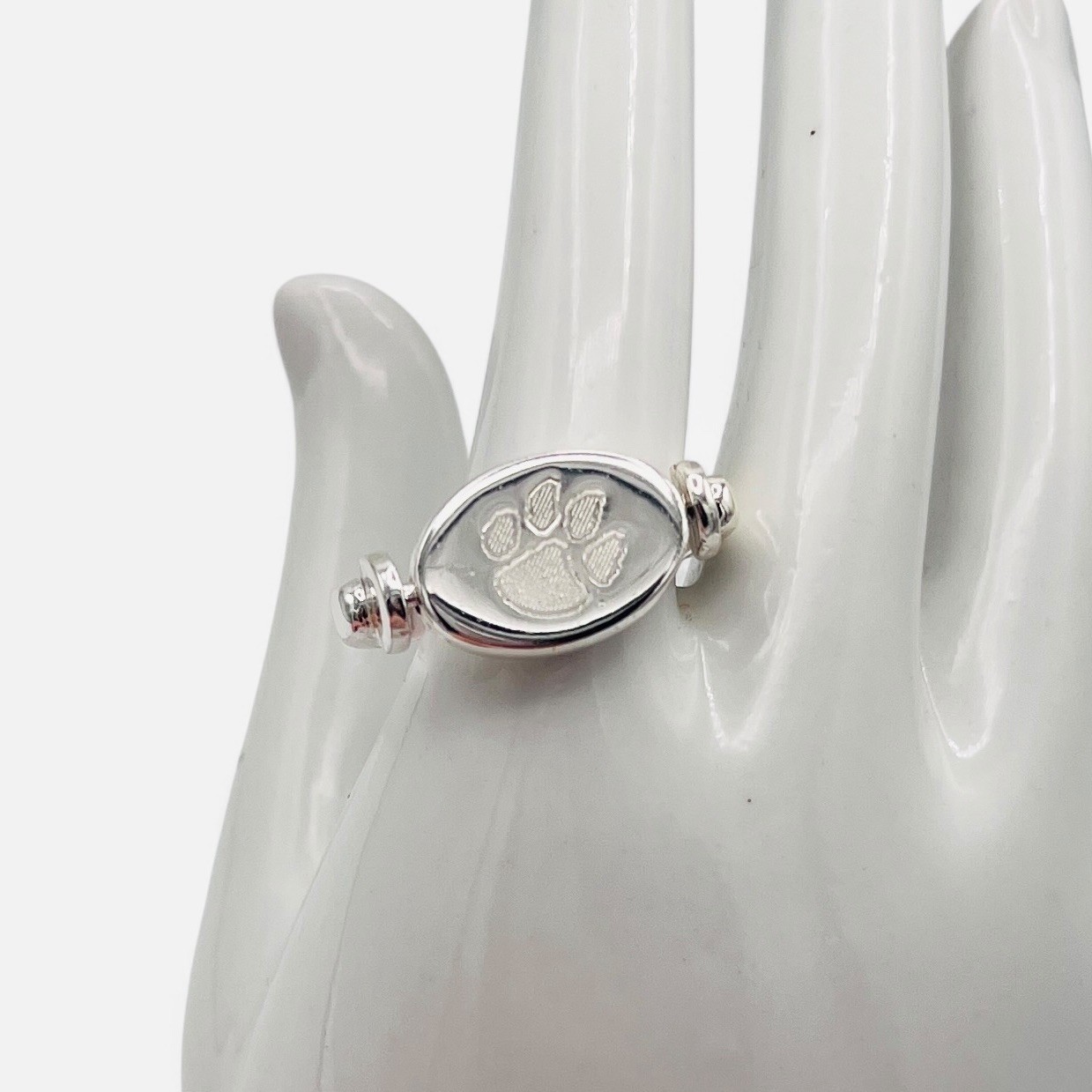 Best Silver Flip Ring Size 7.25 Dog Paw One Side Blank Engravable Other Side