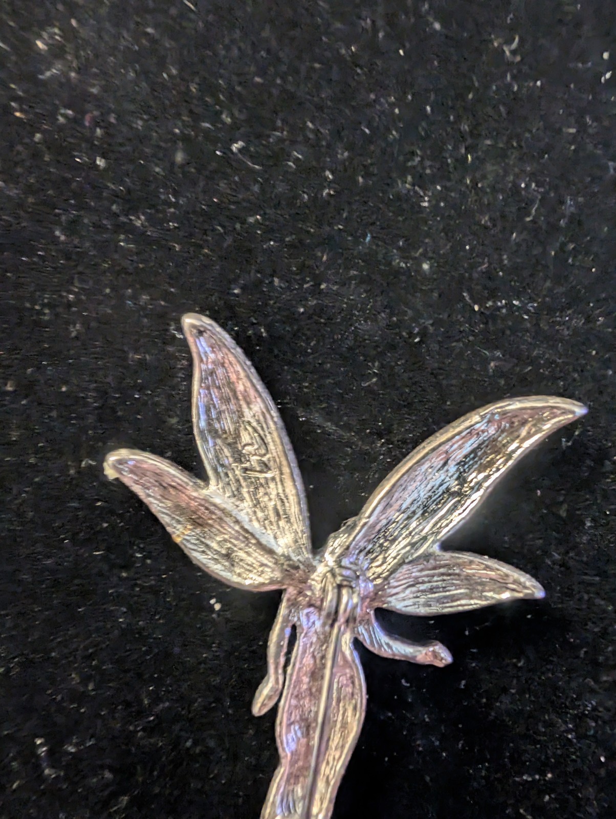 Liz Claiborne Fairycore Silver Tone With Green And Yellow Ombre Wing Brooch