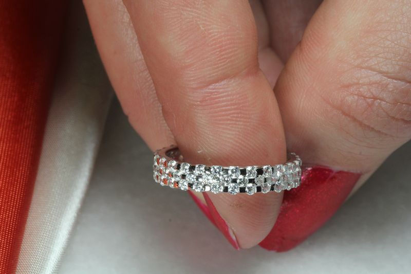 GORGEOUS STERLING SILVER 925 NICKEL FREE ETERNITY ANNIVERSARY BAND- BRAND NEW