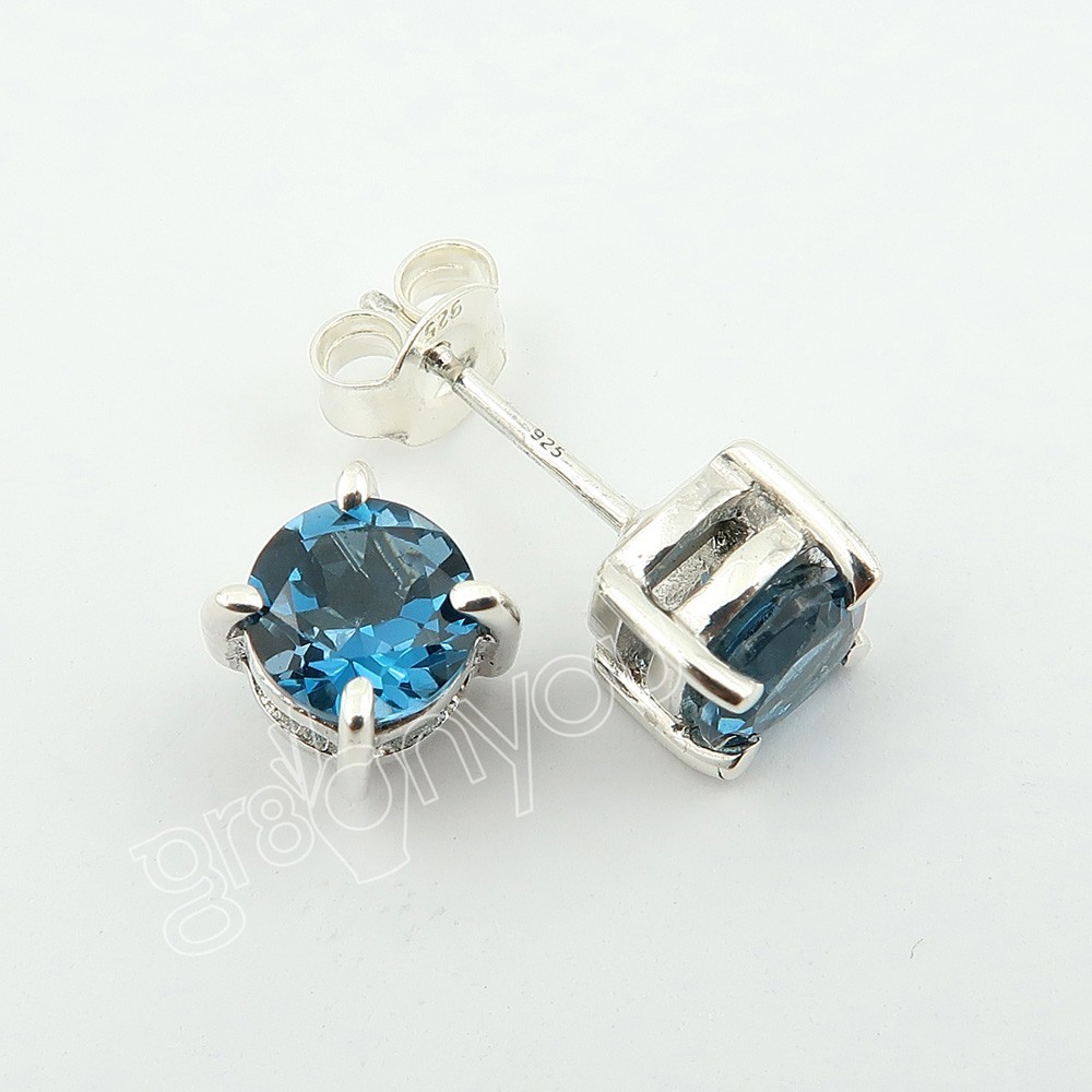 gr8onyou LONDON BLUE TOPAZ 925 Pure Silver Earrings | With COA