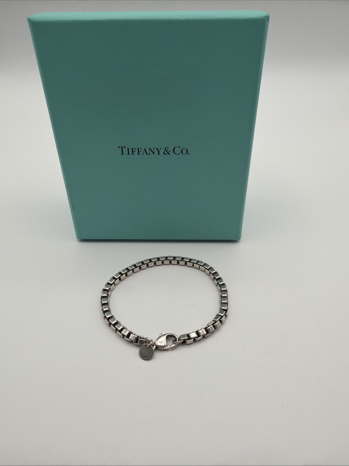 Tiffany & Co Sterling Silver Venetian Link 4mm Chain Bracelet 7”