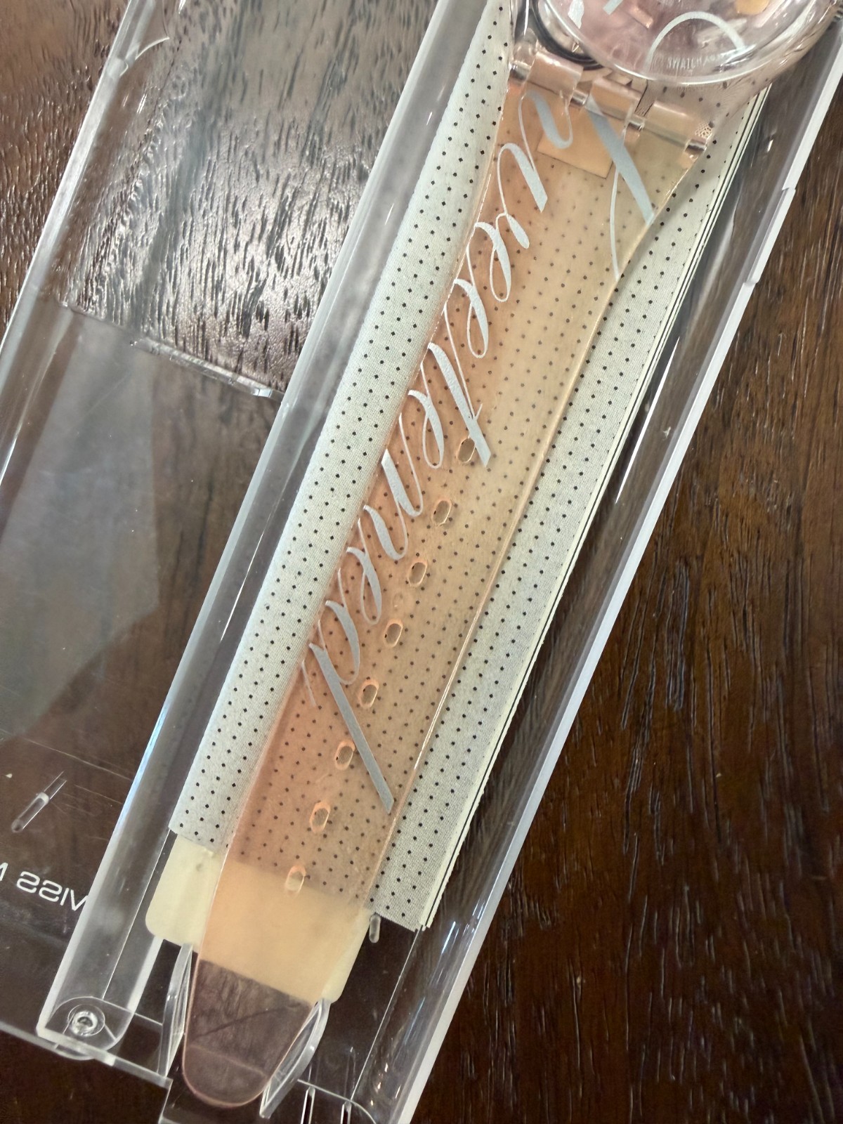 1997 Swatch Sweetened GR132 Transparent Skeleton Dial 34mm NOS Boxed Running