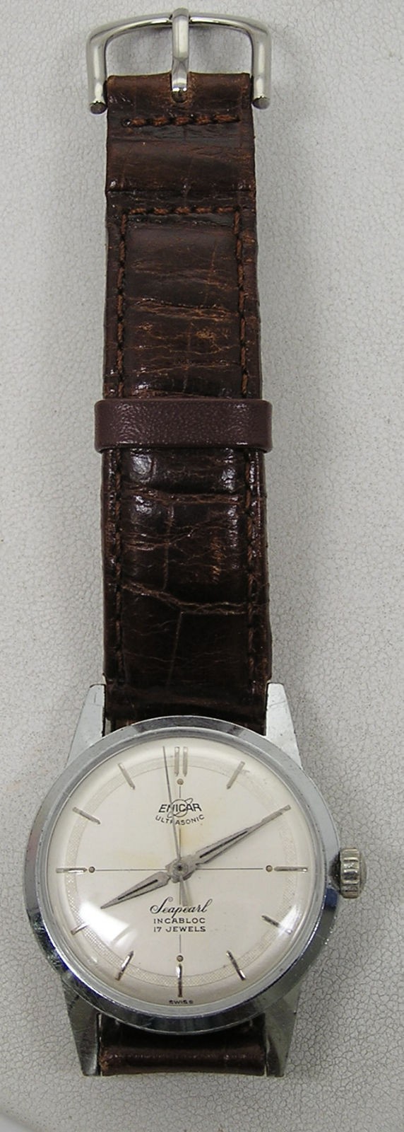 Stunning 1950/60’s Enicar Seapearl Ultrasonic Silver Men’s Watch 17J AR 1010