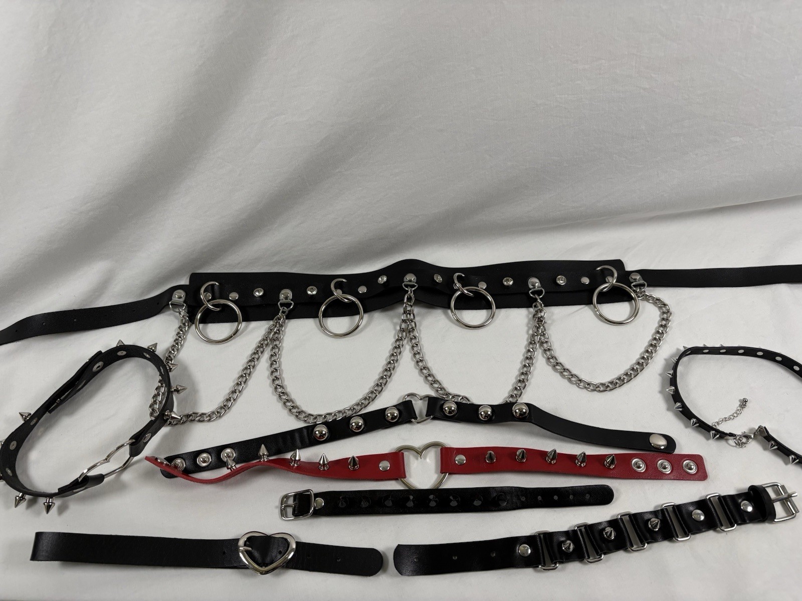 Goth Punk Jewelry Lot Bracelets Chokers Studded Spiked Chain Grunge Emo
