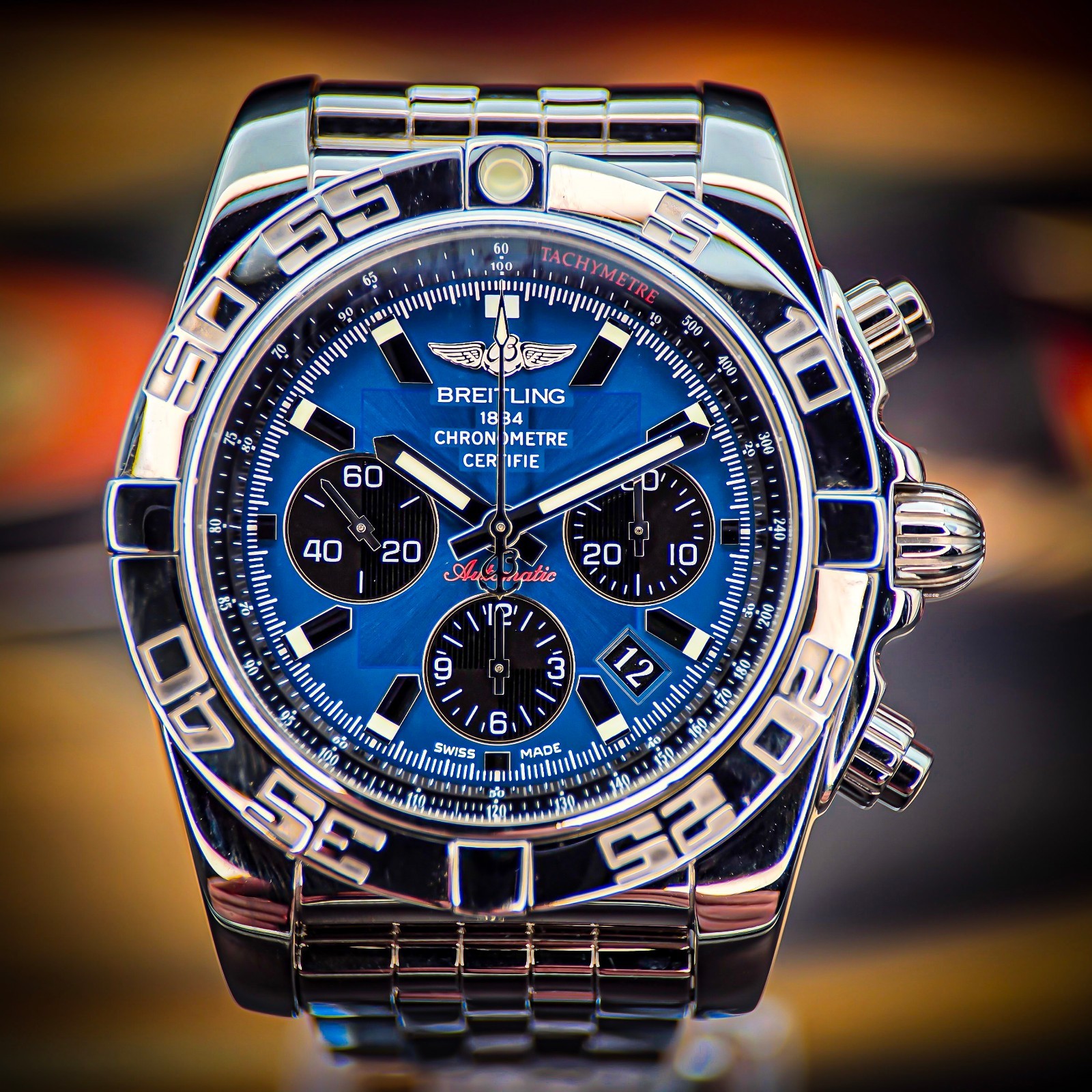 Breitling Chronomat 44 “Black Eye Blue” Ref. AB011012/C789/375A | 2012 Full Set
