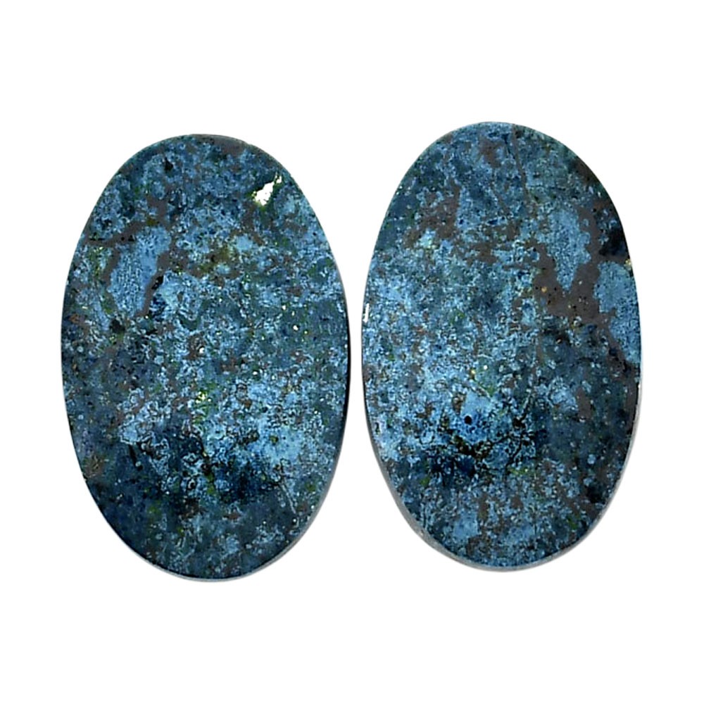 Natural Shattuckite Pair 13.6×21.25×4.3 mm Oval Polished Gemstone LS39-04648