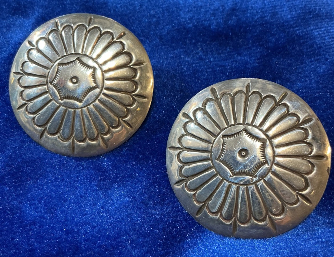 VINTAGE STERLING SOUTHWEST N. A. ROUND EARRINGS