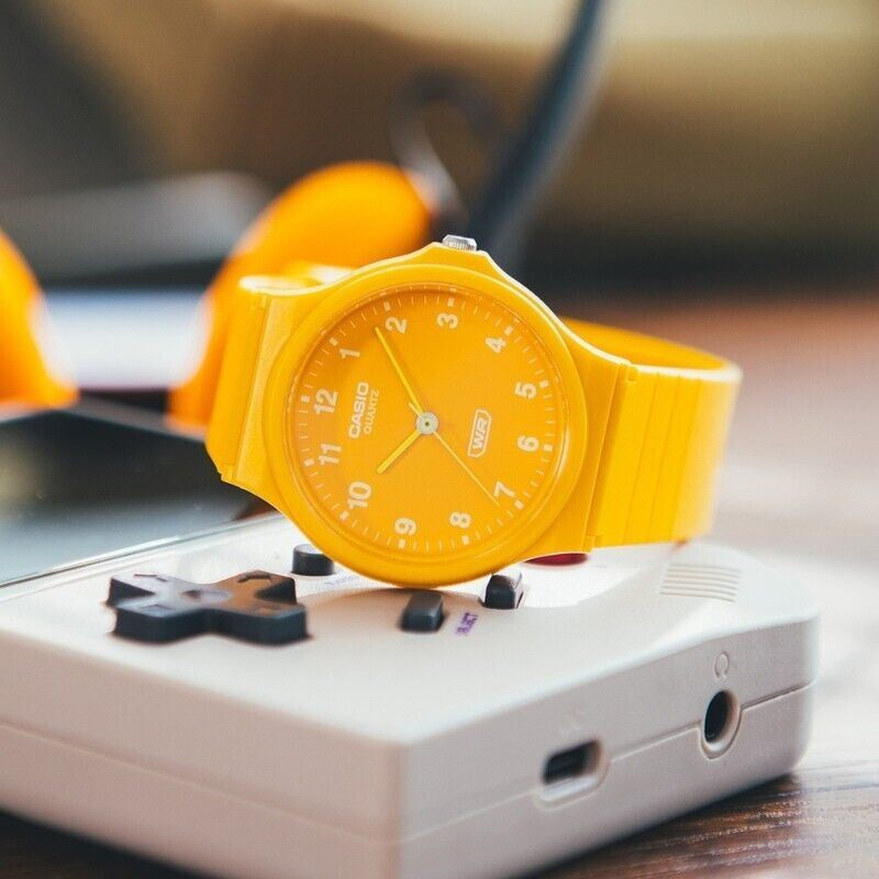 Casio MQ-24B-9B Orange Analog Minimalist Design Simple Quartz Men Fashion Watch