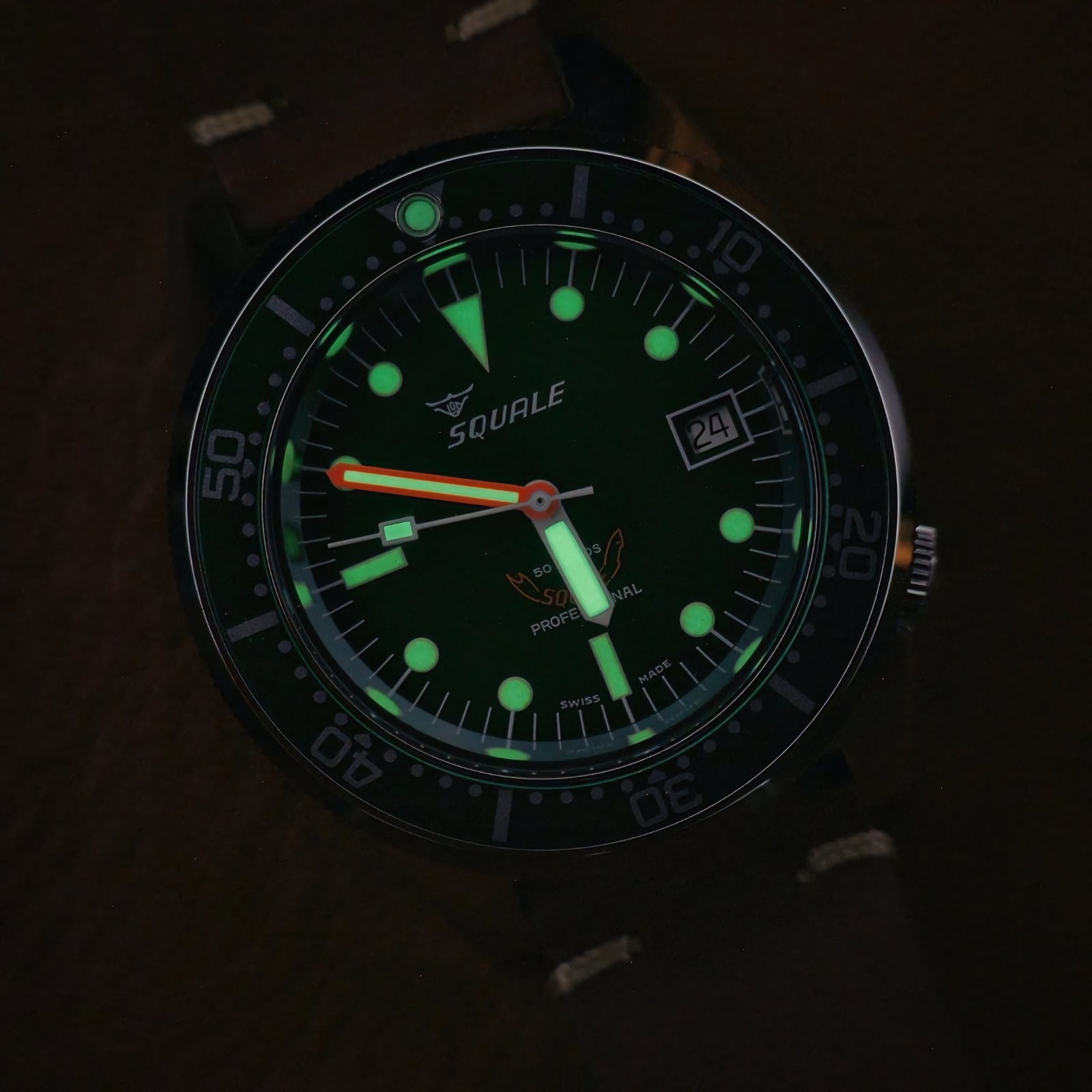 SQUALE 1521 Full Luminous Militaire Mesh 1521FUMIWT.ME20 500M SWISS Diver Watch