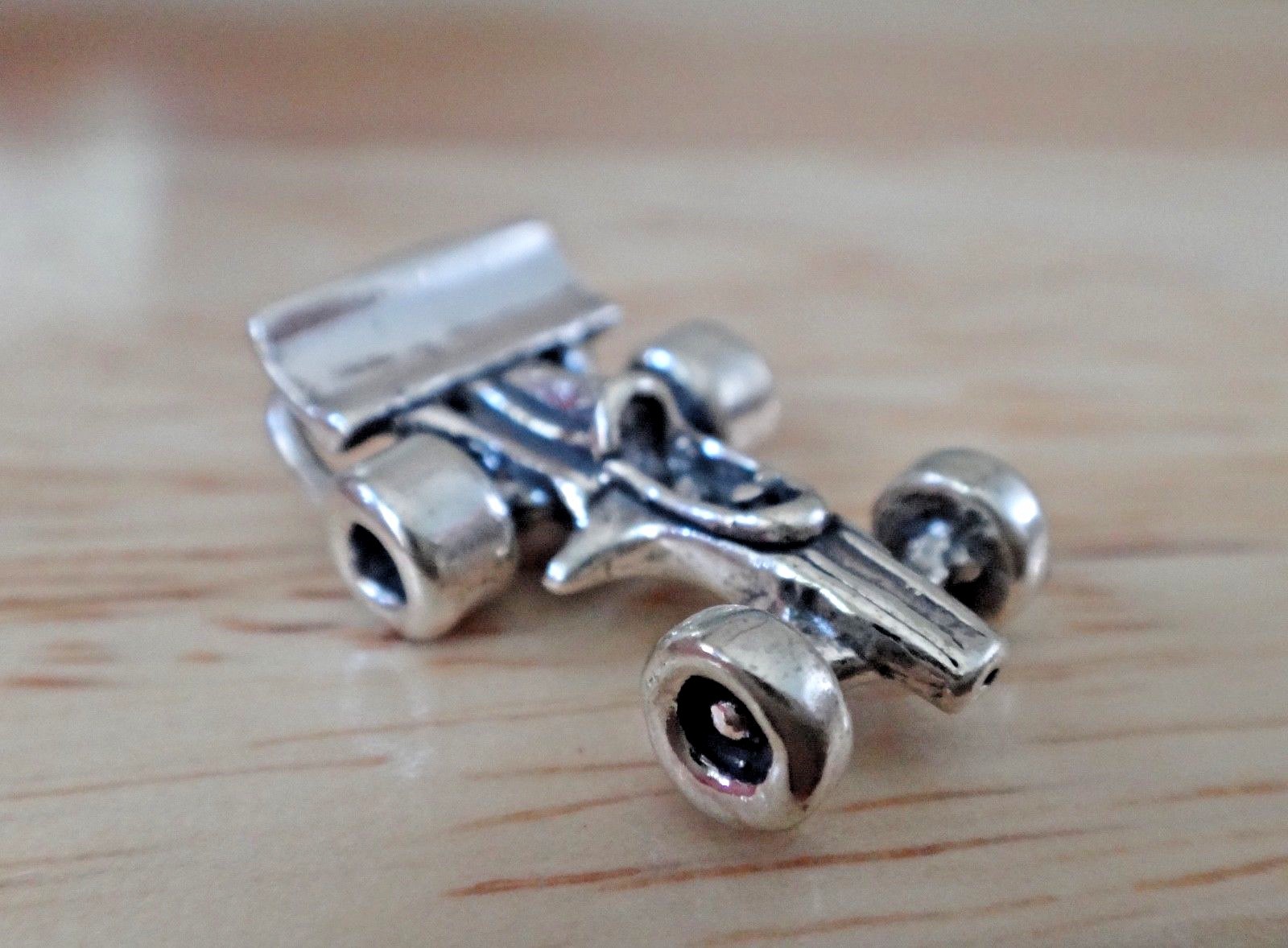 Sterling Silver 3D 21x14x7mm Formula One Grand Prix Race Car Charm