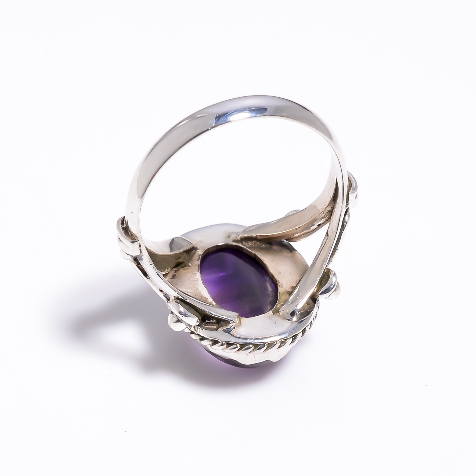 Amethyst Gemstone 925 Silver Handmade Statement Ring Jewelry