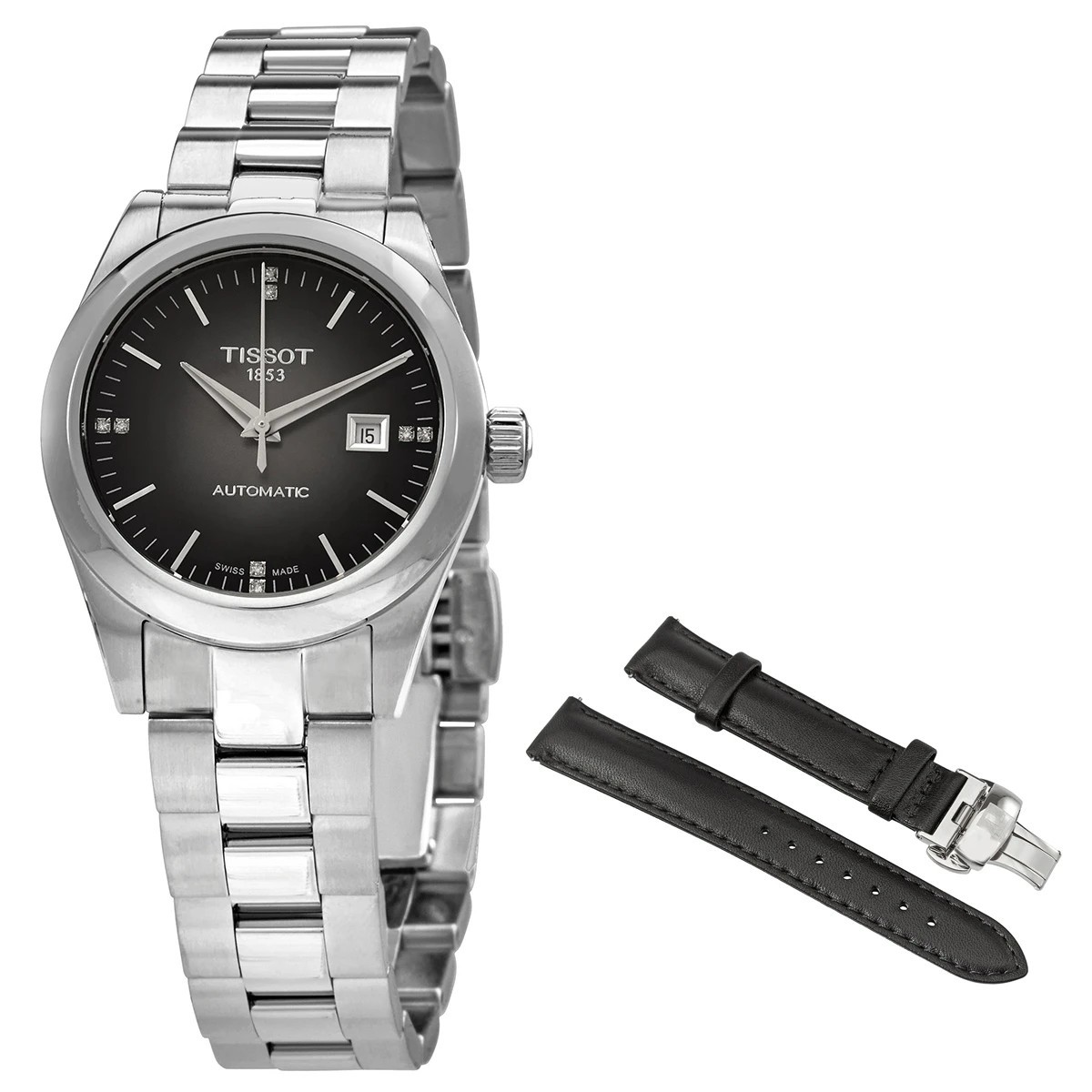 Tissot Ladies T-My Lady Automatic Diamond Anthracite Watch – T1320071106600 NEW