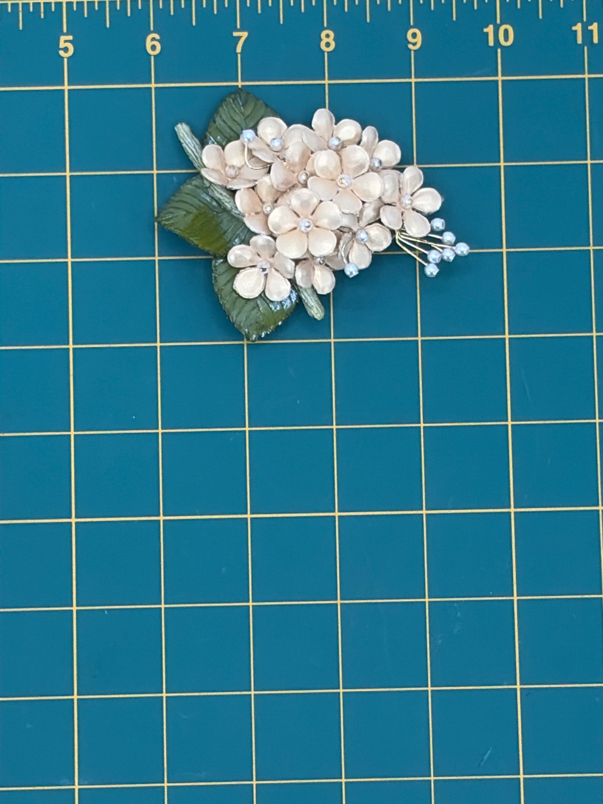 CILIA BIJOUX PARIS Floral Brooch Hand Cut & Molded w/Emaline Resin in France