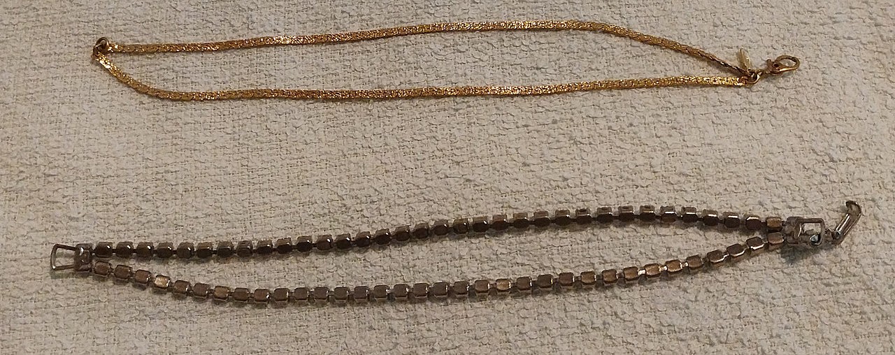 Lot of 2 Vintage Double Bracelets & 2 Vintage Cloak Clasps – Unkown Metals READ!