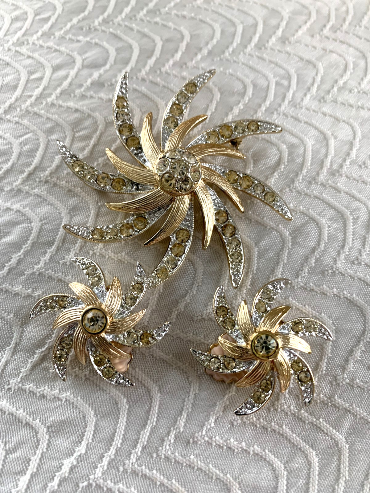 Vintage Sarah Coventry Jonquil Necklace, Evening Comet Set~Emmons Rhinestone Set