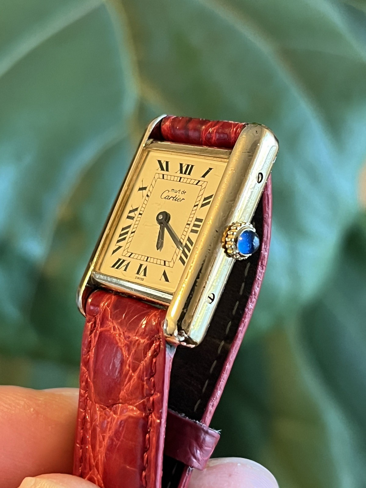 Cartier Must de Tank Watch Swiss Manual Wind 21x28mm W/ APPRAISAL & Extra strap