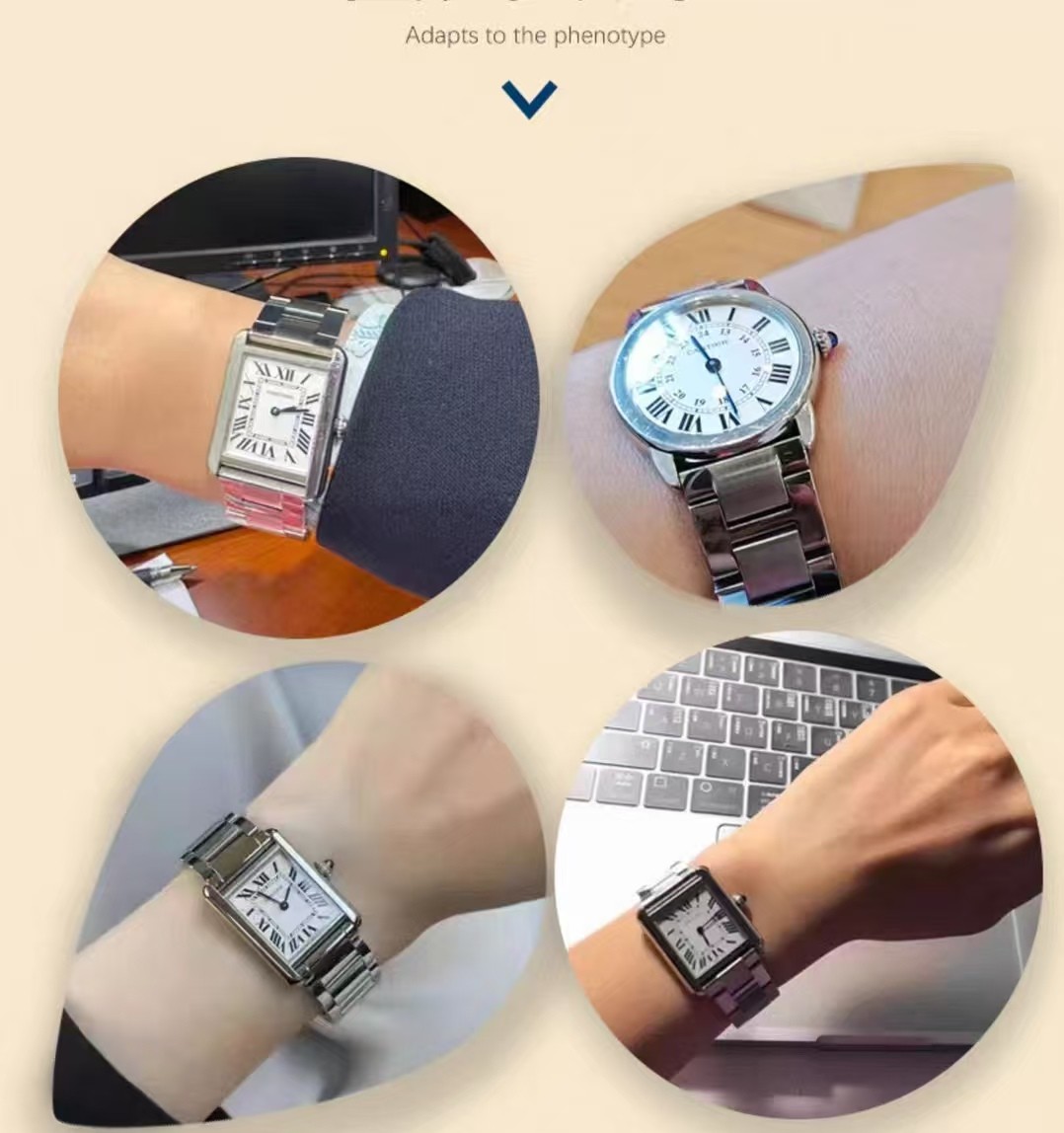 16 19 23 mm Quick Release Stainless Steel Watch Bracelet for Cartier Tank Must