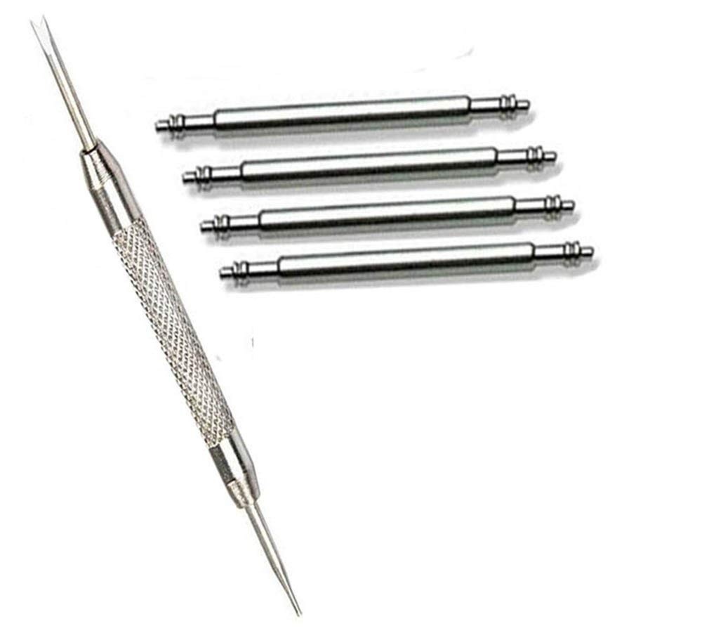4 PCS Watch Lug Pin Spring Bars 13 14 16 18 20 22 24 26 mm + Remover Tool