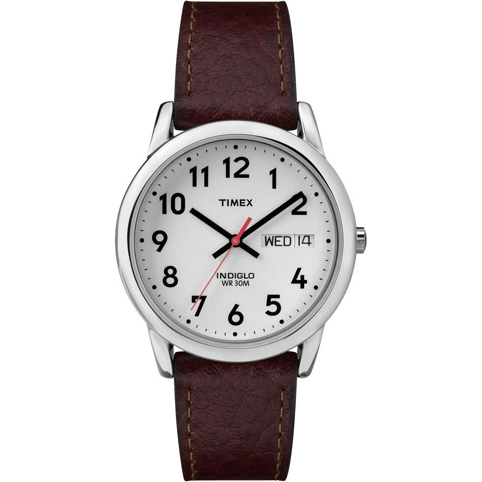Timex T20041 Men’s Easy Reader Brown Leather Strap Watch
