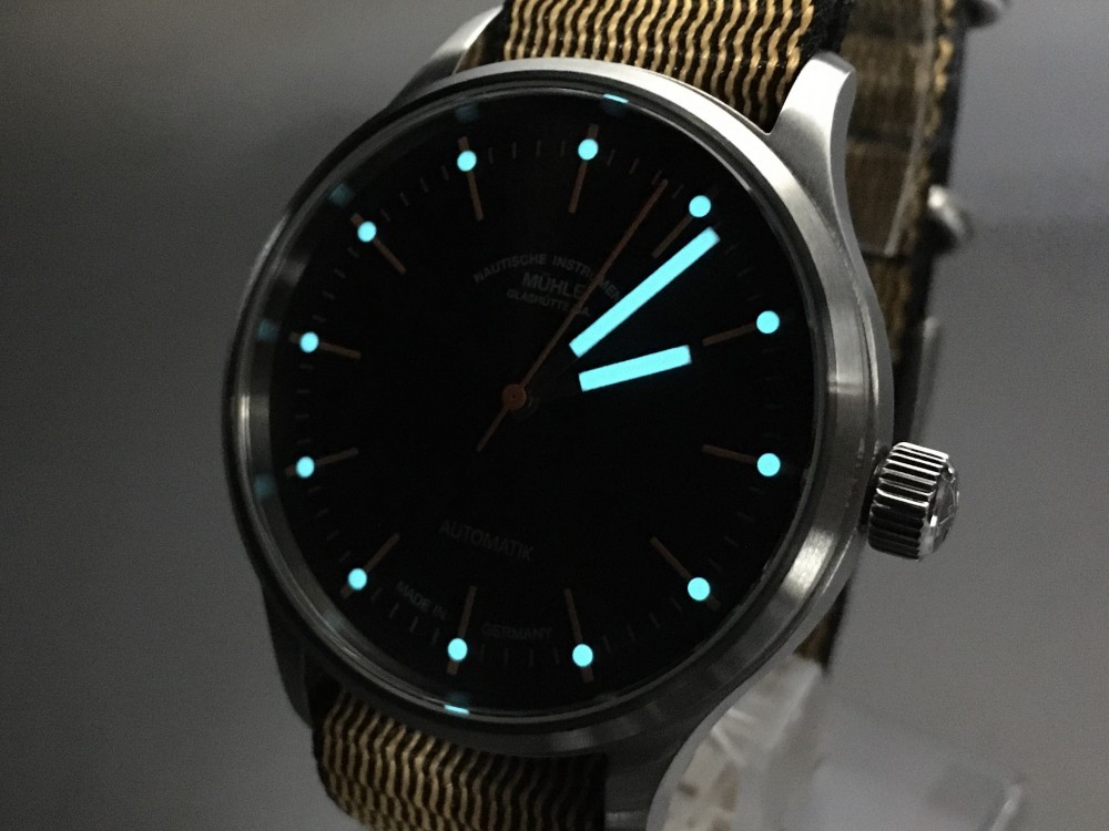 MINT MüHle-GlashüTte Panova Blau M1-40-70 Brown Auto 40mm Men’s Watch Full Set
