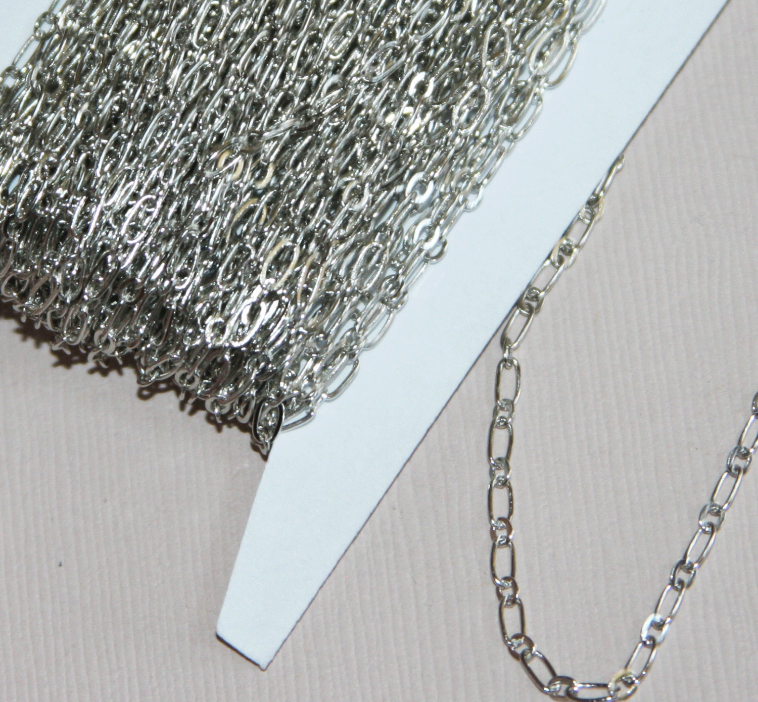 32ft spool of Antique Silver Plated Long and Short chain 4X2mm