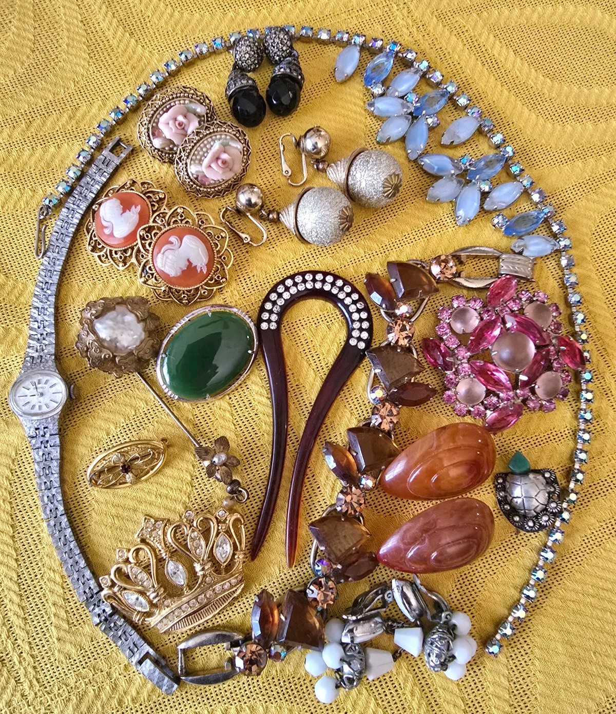 Vtg. Estate Jewelry Lot. Heidi Daus, Miriam Haskell,Seiko etc.